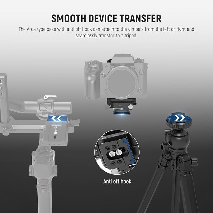 NEEWER V Mount Battery Plate, Modular V Lock Adapter with Arca Type QR Plate, Portable Charger Holder PS099E Compatible with DJI RS4 RS3 Gimbal Camera Cage Video Rig Accessories, PS017B - Image 5