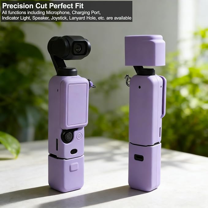 Case for DJI Osmo Pocket 3/Xtra Muse Camera, Soft Silicone Protective Case, Anti-Scratch, Slim Fit Skin with mic Cover and Screen Protector Accessories for Osmo Pocket 3/Xtra Muse (Lilac) - Image 4