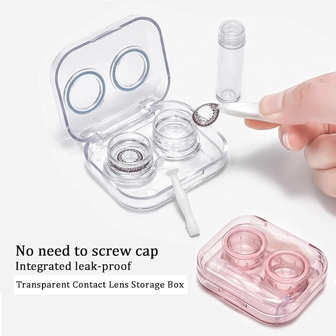 Contact Lens Case, Travel Size Flip Top Cute Contact Lenses Applicator Remover Tool Kit with Solution Bottle for Daily Outdoor (4 Pack) - Image 4