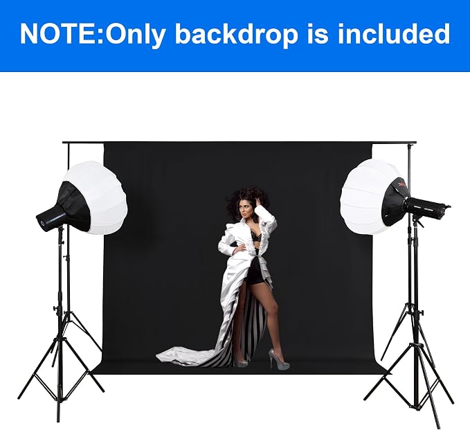 Joccun 7X10FT Black Backdrop Background for Photography,Polyester Backdrop Curtain Background Screen for Photography,Photoshoot,Video Recording,Studio(7X10ft,Black) - Image 7