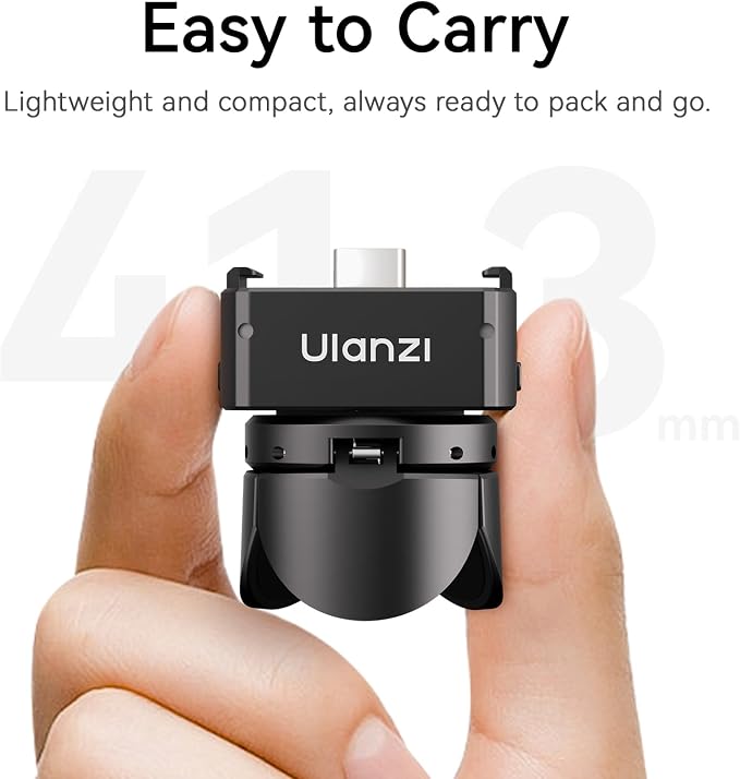 ULANZI Quick Release Mini Tripod Kit for DJI Osmo Pocket 3 4/Xtra Muse, Type-C Full-Function Port Charging Adapter Base for Pocket 3 4 Accessories with 1/4 Screw Hole for Tripods (PK-08 & PK-11) - Image 4