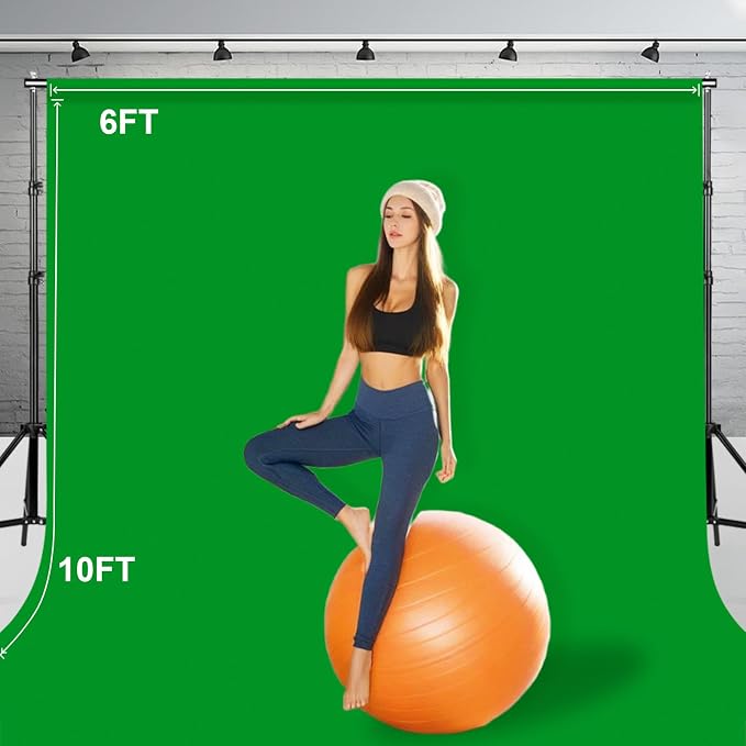BEIYANG 6 Ft x 10 Ft Photography Backdrop Green Screen, Green Background Non-Reflective Fabric Wrinkle Resistance,Greenscreen Photo Background for Photo Video Chromakey Studio Shooting - Image 7