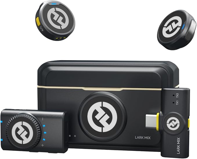 Hollyland Lark M2 Wireless Microphone for iPhone/Camera/Android/PC, 48kHz/24-bit High Fidelity Audio, 300m Range, Noise Cancelling, 40h Use, YouTube, Vlog, Streaming (Black, with Camera RX + USB-C RX) | 48kHz/24-bit High Fidelity Audio, 300m Range, RX+... by Hollyland