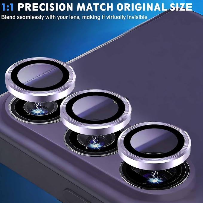 SiHPuoy 2Set Camera Lens Protector for Samsung Galaxy S26/S26 Plus, Purple | 9H+ Tempered Glass, Military Grade Shatterproof,Anti-Scratch, Case Friendly,HD Metal Camera Cover,Does not Affect Night Shots - Image 5