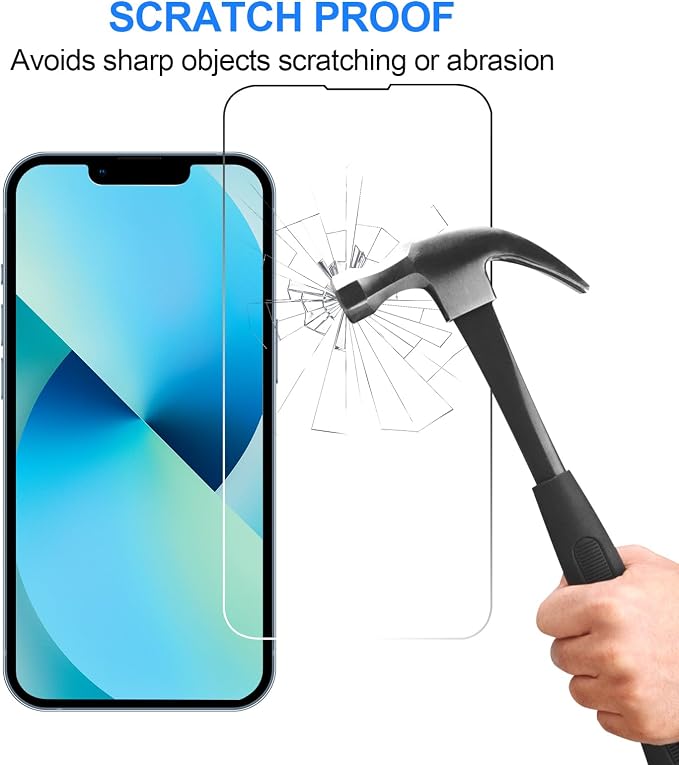 3+3 Pack Glass Screen Protector for iPhone 13, 6.1 Inch | Camera Lens Protector, HD Clear Tempered Glass Film, Anti-Scratch, Bubble Free, Case-friendly - Image 3