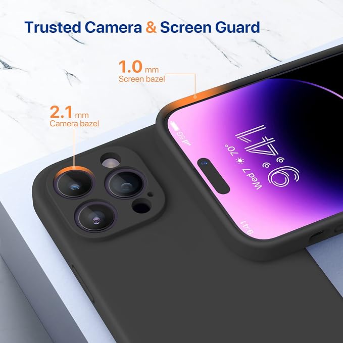 Miracase Silicone & Magnetic for iPhone 14 Pro Case, Dark Black | Compatible with MagSafe, Soft Microfiber Lining, Premium Silicone Cover Shockproof Drop Protection Phone Case for 14 Pro - Image 7