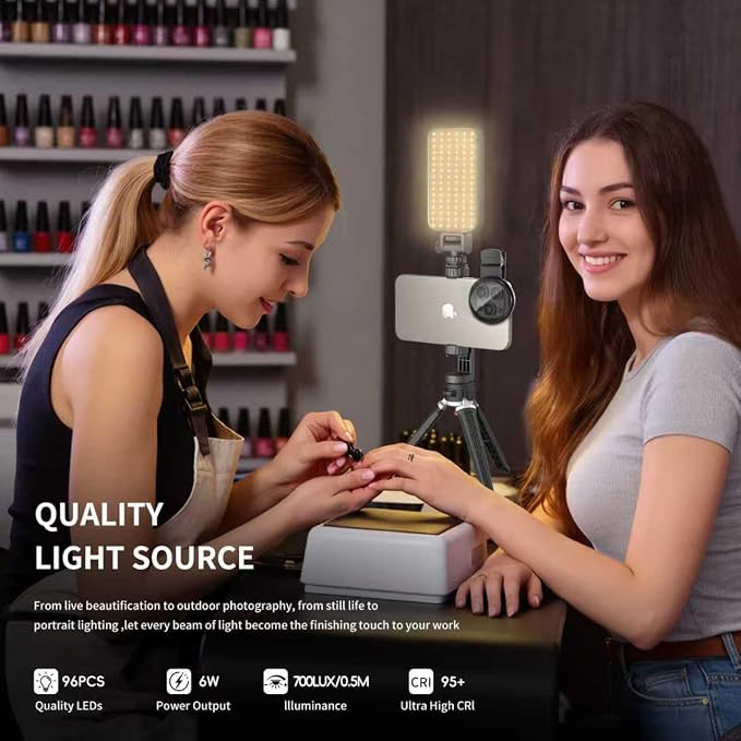 LED Selfie & Tattoo Light with 52MM CPL Filter Lens 360° Rotatable Clip Tattoo Equipment/Tripod Stand/Phone Holder,Fill Lighting Remove Reflection for Art Food Jewelry Photography Video Recording - Image 7
