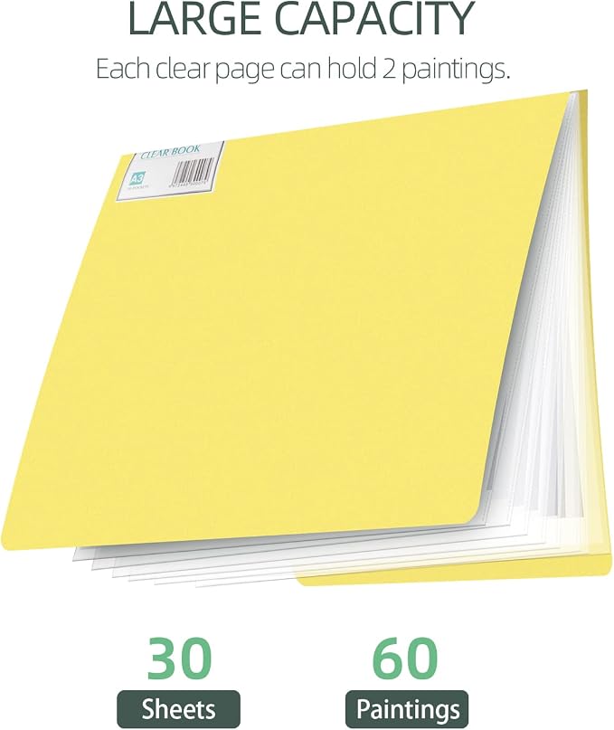 SXhyf A3 Diamond Painting Storage Book for 60 Diamond Painting Pics, 30 Pages Diamond Art Storage Book, Diamond Painting Presentation Portfolio Folder for Artwork (Yellow, A3-16.5 x 12.1 in) - Image 2