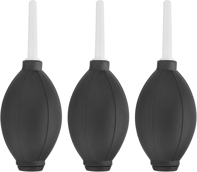 PATIKIL Soft Tip Air Blower Dust Blaster, 3 Pcs Rubber Bulb Air Pump Dust Blower Cleaner Cameras Lens Cleaning Tool with Long Nozzle for Camera Lens Computer Keyboard, Black/White by PATIKIL