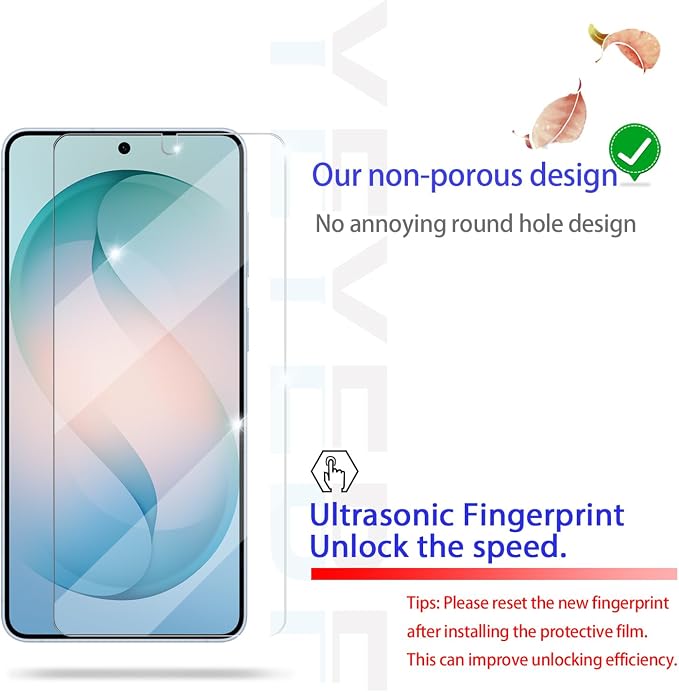 Galaxy S26 Screen Protector + Camera Lens Protector, [2 +2 Pack] [Ultrasonic Fingerprint Unlock] [Case Friendly] Full Coverage Tempered Glass Screen Protector For Samsung Galaxy S26 - Image 4