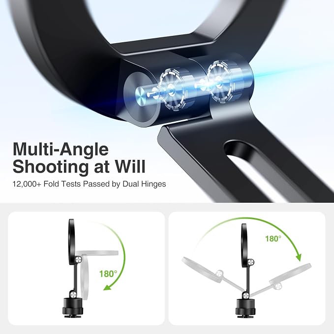 elitehood Magnetic Phone Tripod Mount for Magsafe, iPhone Camera Mount | Aluminum iPhone Tripod Mount Adapter with 1/4” Screw, Cold Shoe Phone Holder for Camera, Fits iPhone 17/16/15/14 Series - Image 4