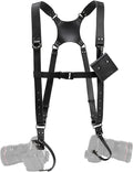 Dual Camera Harness Camera Straps Holster for Photographers Comfort Version | camera holster leather harnes spider holster camera belt camera harness for photographers leather harness camera neck strap by Honikoo