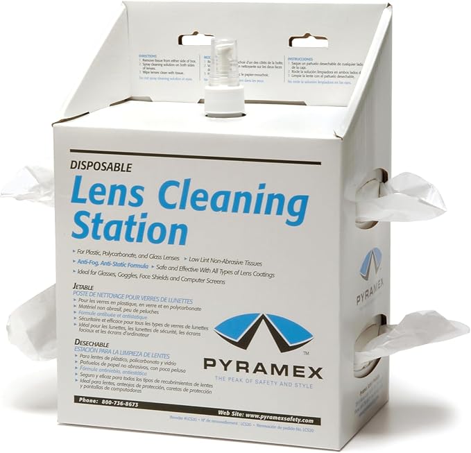 Pyramex Lens Cleaning Station With 16Oz Cleaning Solution 1200 Tissues by PyramexSafety