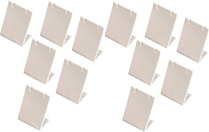 888 Display USA, Inc 12 Pieces White Leatherette Leaning Earring Stands/Jewelry Displays 3.5 Inches Tall (White Leatherette, 12) by 888DisplayUSA