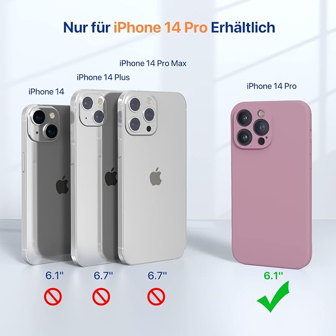 Miracase Silicone for iPhone 14 Pro Case, Blackcurrant | Soft Anti-Scratch Microfiber Lining, Premium Silicone Cover Shockproof Drop Protection Phone Case for 14 Pro - Image 6