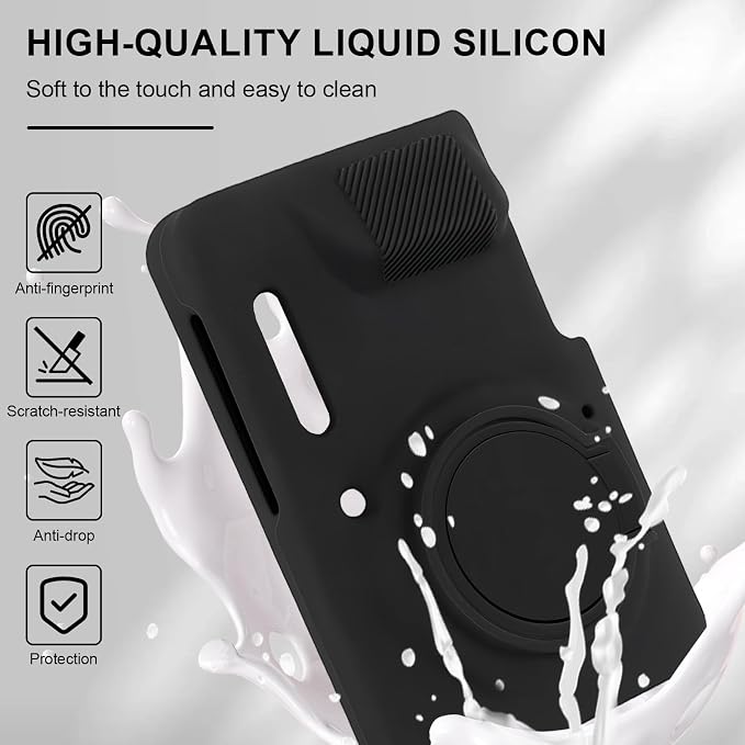 Camera Case for Kodak PIXPRO FZ55 with 2-Pack Screen Protector | Cute Charm Wrist Strap, Soft Silicone Protective Case with Removable Lens Cap for Kodak FZ55 Accessories - Black - Image 3