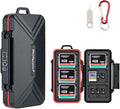 PROfezzion Memory Card Case for 6 CF/Cfast, 12 SD/SDXC/SDHC & 18 Micro SD | 36 Slots Memory Card Holder, Water-Resistant & Anti-Shock, Hard Shell with Rubber Interior, Snap-On Locking & Easy Carrying by PROfezzion