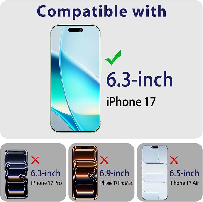 2+2 Pack Screen Protector for iPhone 17 6.3 Inch Tempered Glass | with Camera Lens Protector, 9H Tempered Glass, Anti Scratch, Bubble Free - Image 2