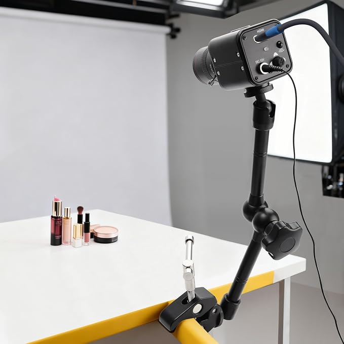 10 inch Articulating Magic Arm with Super Clamp and Wall Mount Base,Friction Arm Mount for LCD Monitor LED Light Camera Rig - Image 7