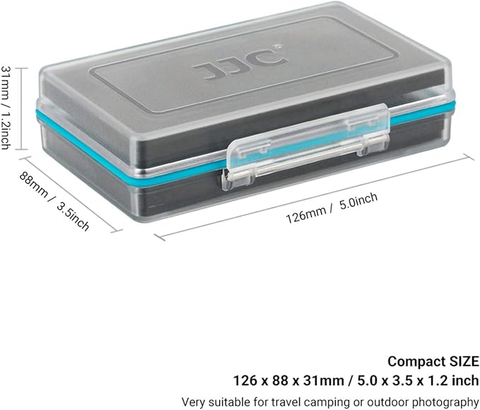 JJC AA Battery Case Storage Holder Organizer for 8 Double A/14500 Batteries | Water-Resistant & Shockproof Anti-Lost Hard PC Shell Battery Storage Container Box, Molded EVA Interior, Portable - Image 7