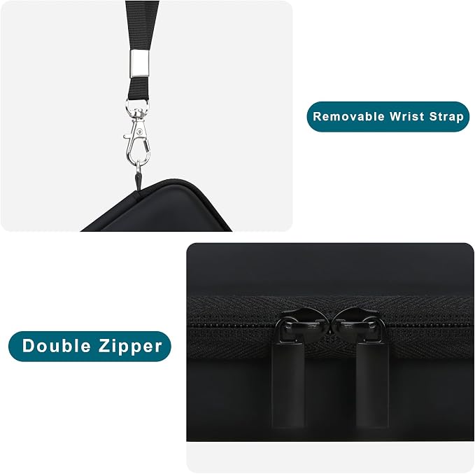 Canboc Carrying Case for KODAK PIXPRO C1 Friendly Zoom Digital Camera | For Canon PowerShot ELPH 360 HS A/ 360 HS/ 360/ IXY 650 Digital Camera, Mesh Pocket fit Cable, SD Card, Black (Case Only) - Image 5