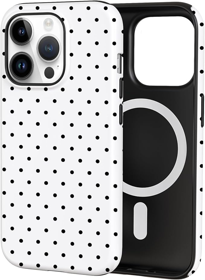 TPU Phone Case for iPhone 14 Pro, MagSafe Wireless Charging Compatible, Shockproof Slim Fit Protective Cover with Anti-Yellowing & Raised Camera Protection (Polka dot 8, iPhone 14 Pro) by Unknown