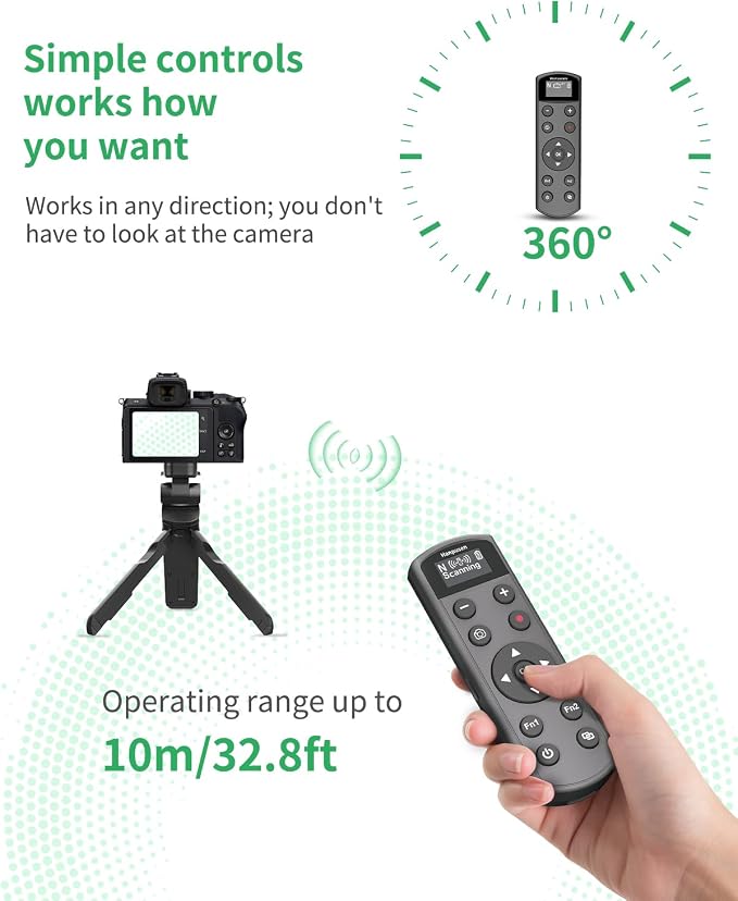 for Nikon Camera Remote Control, Hanpusen Rechargeable Wireless Shutter Release with OLED Screen for Nikon Z6 III/Zf/Z5II/Z50/Z50 II/ZR/Z fc/P1000/P1100/P950/A1000/Z6 II/Z30/Z5/Z7 II, Replace ML-L7 - Image 6