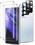 WILLONE 2+2 Pack for Samsung Galaxy S21 Ultra Screen Protector | Camera Lens Protector, 9H Tempered Glass, Fingerprint Unlock, HD Clear, Phone Case Fit by TechArmor