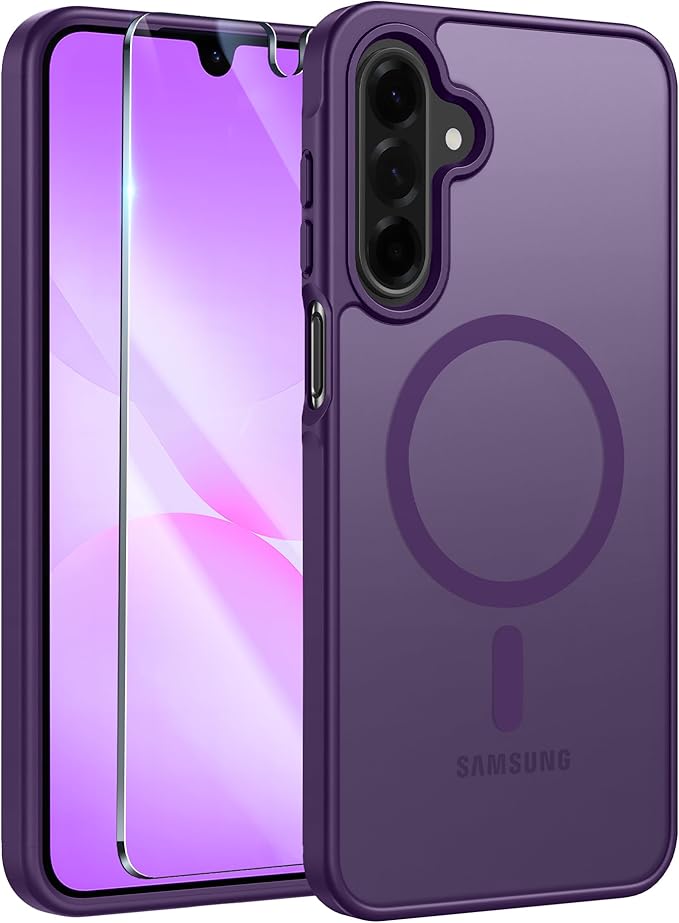FNTCASE for Galaxy A26 5G Phone Case, Fit for Magsafe, Screen Protector | Translucent Matte, 14FT Military Grade Drop Protection, Slim Shockproof Protective, for Samsung A 26 4G Cover, Purple by FNTCASE