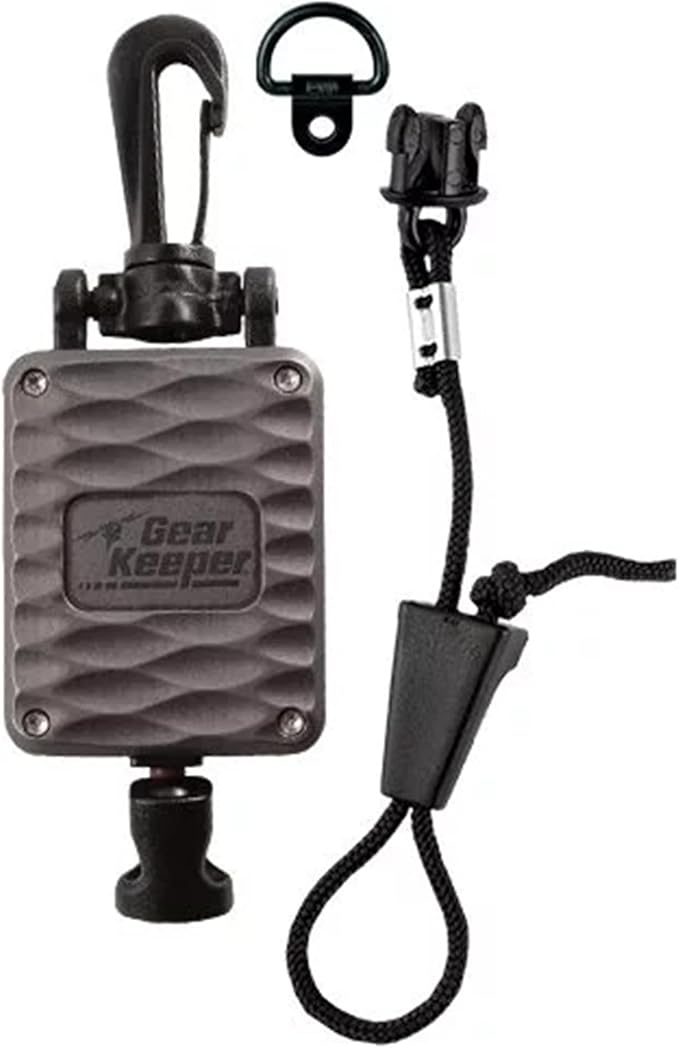 Gear Keeper CB Mic Keeper - CB Radio Retractable Mic Holder (RT4A-4112-G) | USA made CB mic holder, aluminum housing, snap clip mount, lanyard & mounting hardware included, 29" reach, 9oz retraction by GearKeeper