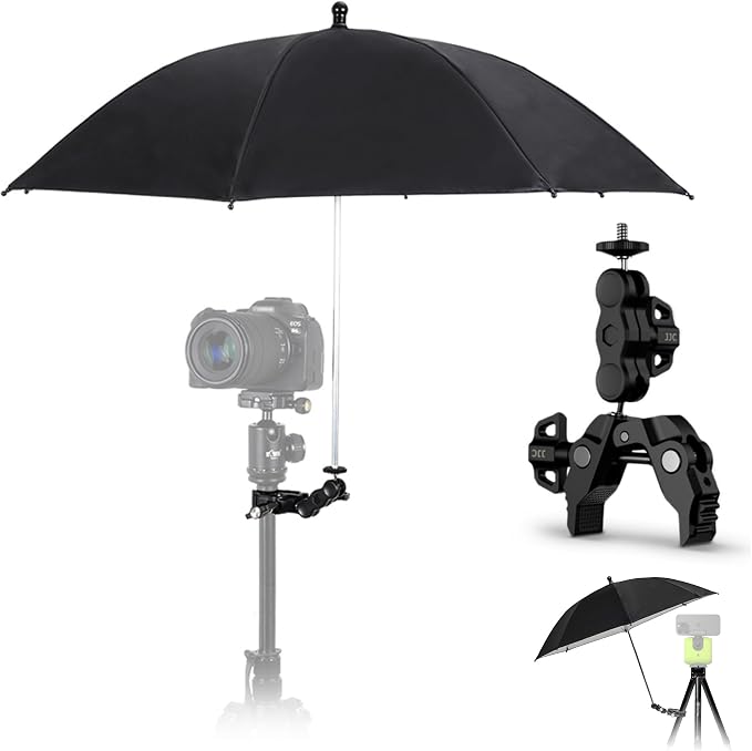 25.6" Camera Tripod Umbrella with Super Clamp for Mirrorless Camera Xbotgo | 360° Adjustable,Weather Guard Umbrella Sunshade,for Canon Nikon Sony Fujifilm Xbotgo Falcon Cameras Outdoor Photographing by Kiorafoto