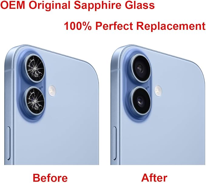 Back Rear Camera Lens Glass Replacement Compatible with iPhone 17 6.3 inches with pre-Installed Adhesive and Reparing Toolkit - Image 3