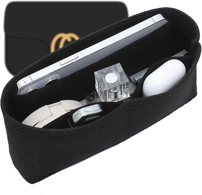 Felt Small Purse Organizer Insert for GG Marmont Small Matelasse Shoulder Handbag and More, Organizer Handbag Tote Liner Pouch for Women Inner Bladder Bag Storage Bag(small, Black) by OAIKOR