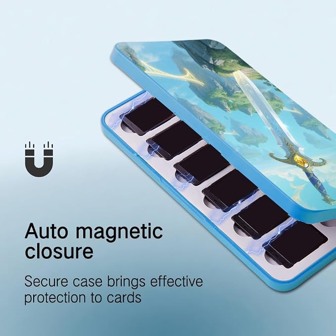 PERFECTSIGHT Switch Game Card Case for Nintendo Switc 2/ OLED/ Lite, 24 Switch Game Holder Cartridge Case with 24 Game & 48 Micro SD Cards Storage, Skyward Sword - Image 4