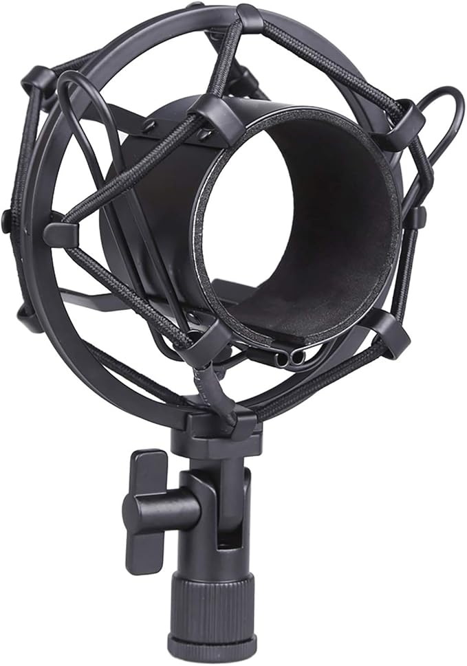 Koolertron Microphone Shock Mount,Mic Clip Holder,Universal 50MM Anti-Vibration Mic Holder for 48MM-54mm Diameter Studio Condenser Mic (Black) by Koolertron