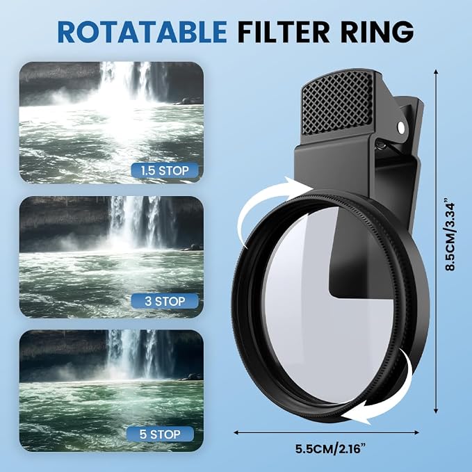 52mm Clip on CPL Phone Camera Lens Filter Kit, 2026 New Phone Filter, Portable Adjustable Polarizing Lens for Smartphone (2 Kit) - Image 5