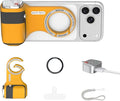 Upgraded Mag-Safe Magnetic Camera Handle Grip with Extended Magnetic Phone Mount with Carabiner & Thumb Rest, Detachable Rechargeable Shutter Remote Compatible with iPhone Pro Max for Video Calls/TK by COMITOK
