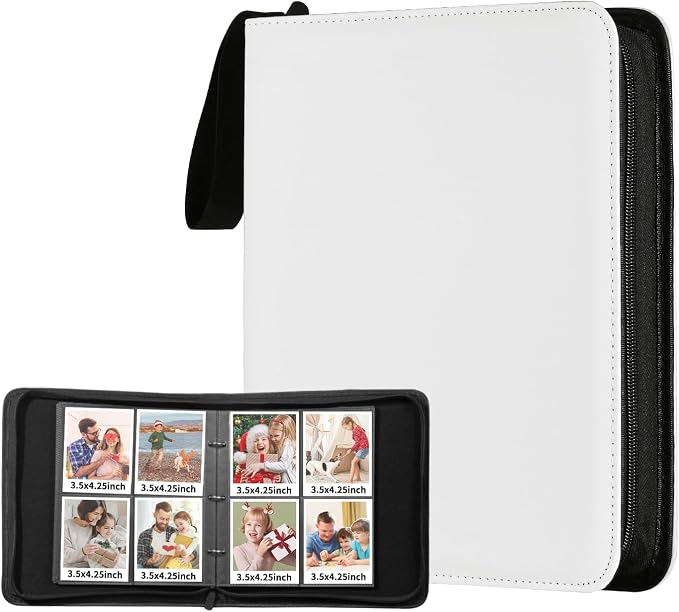 Polaroid Photo Album Book with 240 Pockets 3.5x4.25 Inch Pictures Fits for Polaroid i-Type, 600, SX-70，Go instant photos and Fujifilm Instax Wide Square Photos（White） by Unknown