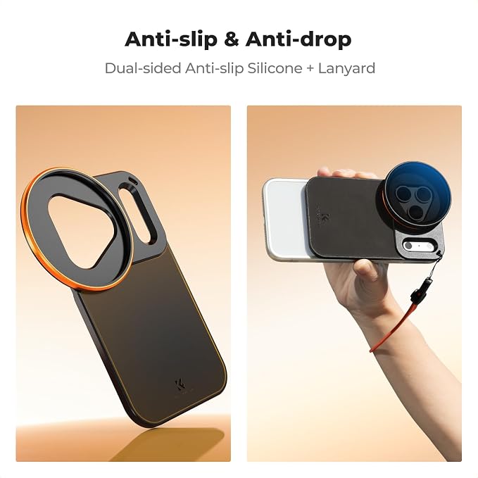K&F CONCEPT Lens Filter Mount Adapter with 58mm Variable ND2-32 Filter | Double-sided Magnetic, Compatible with iPhone 17 Pro Max and 58mm Threaded Filters, FA101 - Image 5