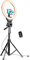 Sensyne 12-inch Ring Light with 67-inch Selfie Stick, Tripod and Phone Holder, Selfie Remote Control Circle Light for Live Stream/Video Recording/TikTok, Compatible with All Phones and Cameras by sensyne