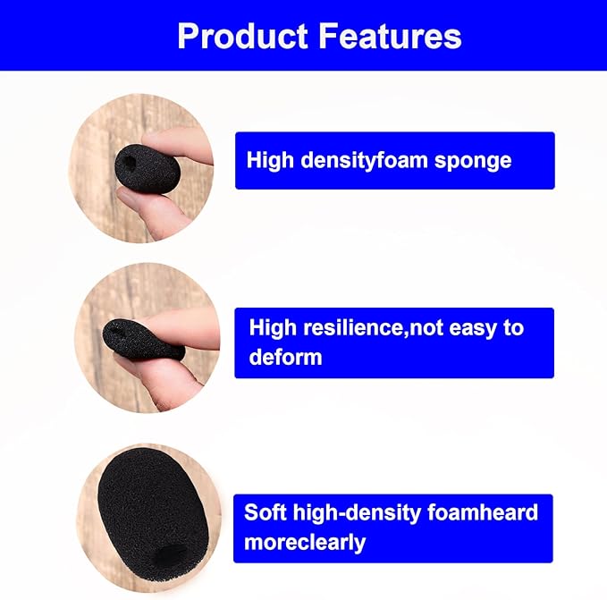 12 Pack Microphone Covers Foam, Noise Reduction Mic Cover, for Lapel and Headset Microphones Windscreen - Image 7