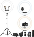 UBeesize 22'' Ring Light with 72'' Stand, 60W Large Ring Light with Phone Holder, Dimmable LED Light for Makeup Barber Stylist Tattoo YouTube TikTok Photography by UBeesize
