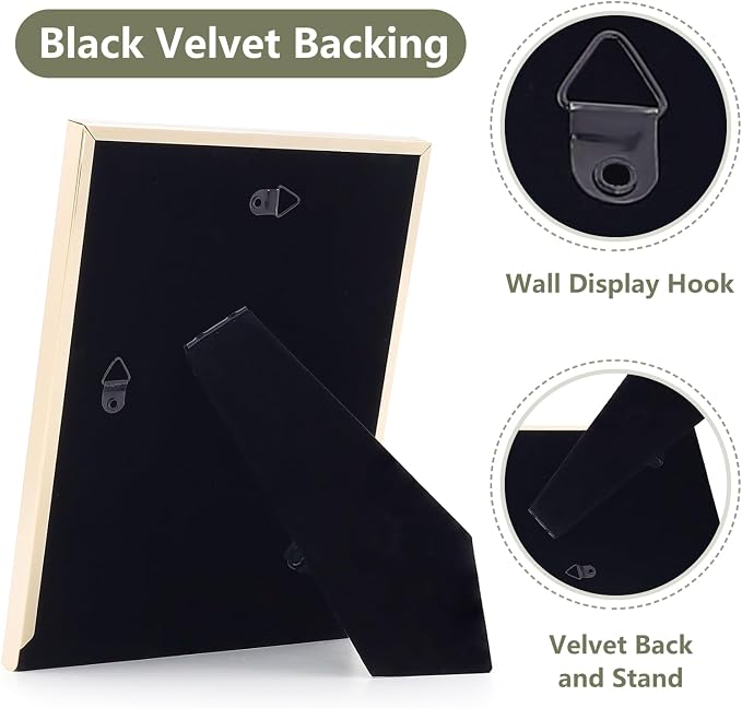 Premium Metal Picture Frame 5x7 Inches with Velvet Back Cover - Elegant and Durable Photo Frame for Displaying Cherished Memories, Perfect as Desk Decor, Home Office Accessory,Green picture frame - Image 6