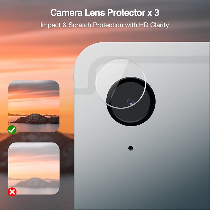 ProCase 1 Pack Screen + 3 Camera Lens Protector for Galaxy Tab S9/10 FE | for Galaxy Tab S10 Lite 5G 10.9"/Tab S10 FE 2025 / Tab S9 FE G WiFi 2023, Tempered Glass Film Guard Compatible with S Pen - Image 3