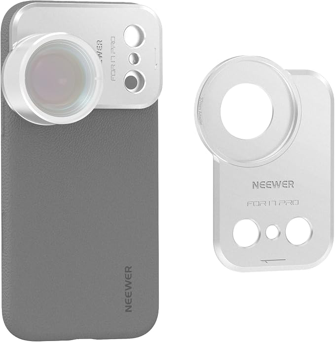 NEEWER 37mm Filter Lens Backplate for PA133 Phone Case Only, Quick Release Video Rig Mobile Photography Accessories Compatible with iPhone 17 Pro Beastgrip, PA173 (Silver) by Neewer