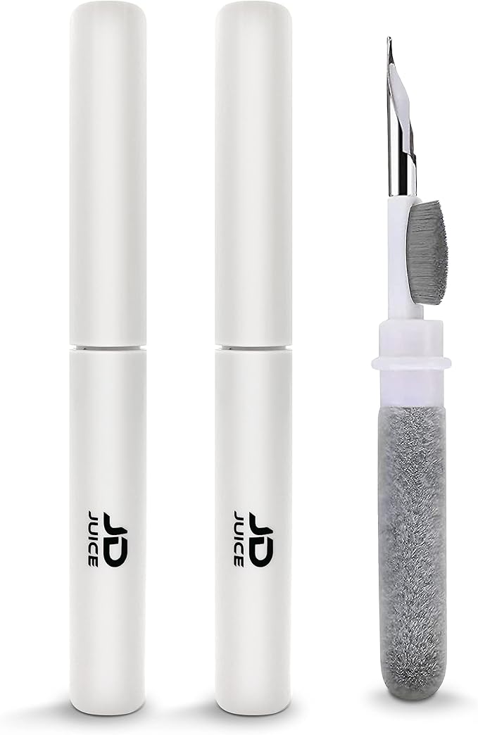 2 Pack - Airpod Cleaning Kit Earbud Cleaning Kit - Phone Cleaning Kit in-Ear Headphones Cleaning Pen Tool, Portable 3-in-1 Laptop Cleaning Kit Electronic Cleaner with a Sponge, Metal Pen Tip by JD+Juice