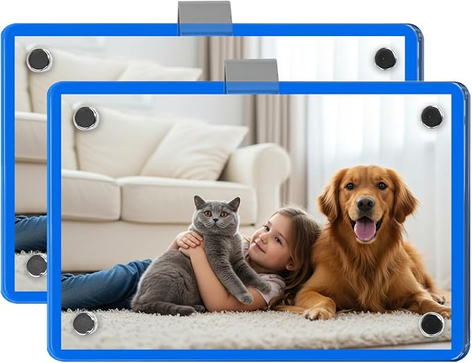 2 Pack Car Picture Holder, Magnetic Sun Visor Photo Clip, Car Picture Frame | 2.36 x 3.54 Deep Blue Acrylic Photo Holder, Keeps Photos Secure on your Sun Visor, Personalized Car Interior Display by Nirvany-MakeACoolLifeForU
