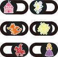 6Pcs 6 Styles Camera Cover Slide Cute 0.04 Inch Privacy Guard Accessories, Thin Camera Privacy Blocker Castle Princess Pattern for Laptop Desktop Computer Tablet Notebook Home Office Use by PRESSINART
