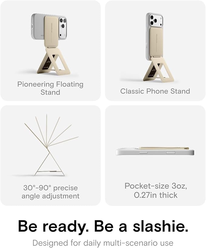 MOFT Phone Tripod Stand, Portable Selfie Stick for iPhone, Mulit-Angle | Pocket Size | Strong Magnets l MOVAS Leather | Magsafe Compatible | Easy to Charge | Stylish |For Content Creators - Image 3