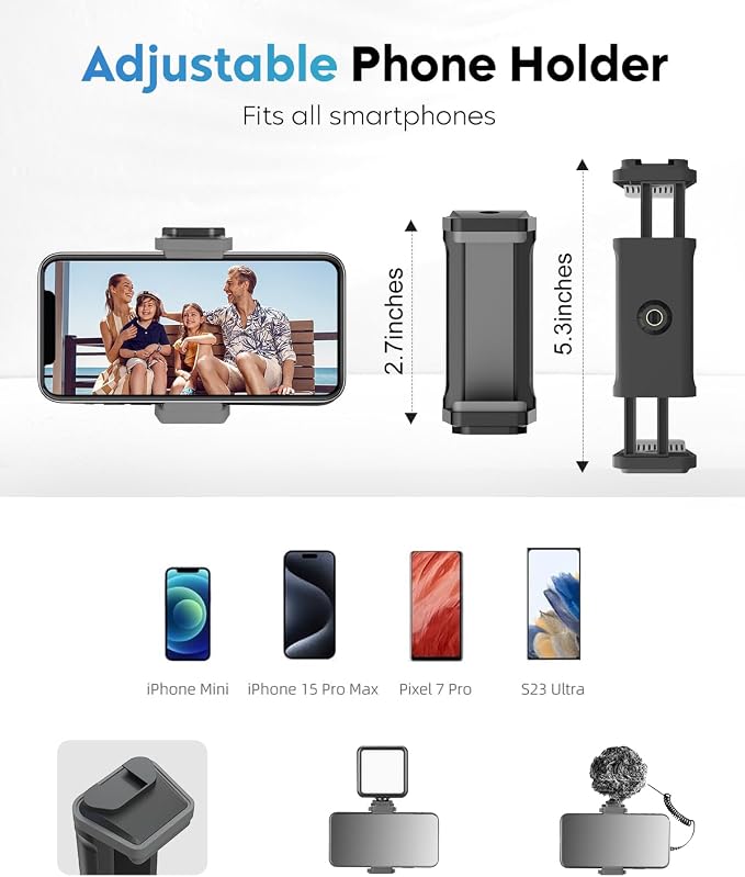 UBeesize Flexible Tripod for iPhone and Samsung with Remote and Phone Holder, Ideal for Video Recording, Vlogging, and Selfies, Compatible with Canon and Sony Cameras - Image 6